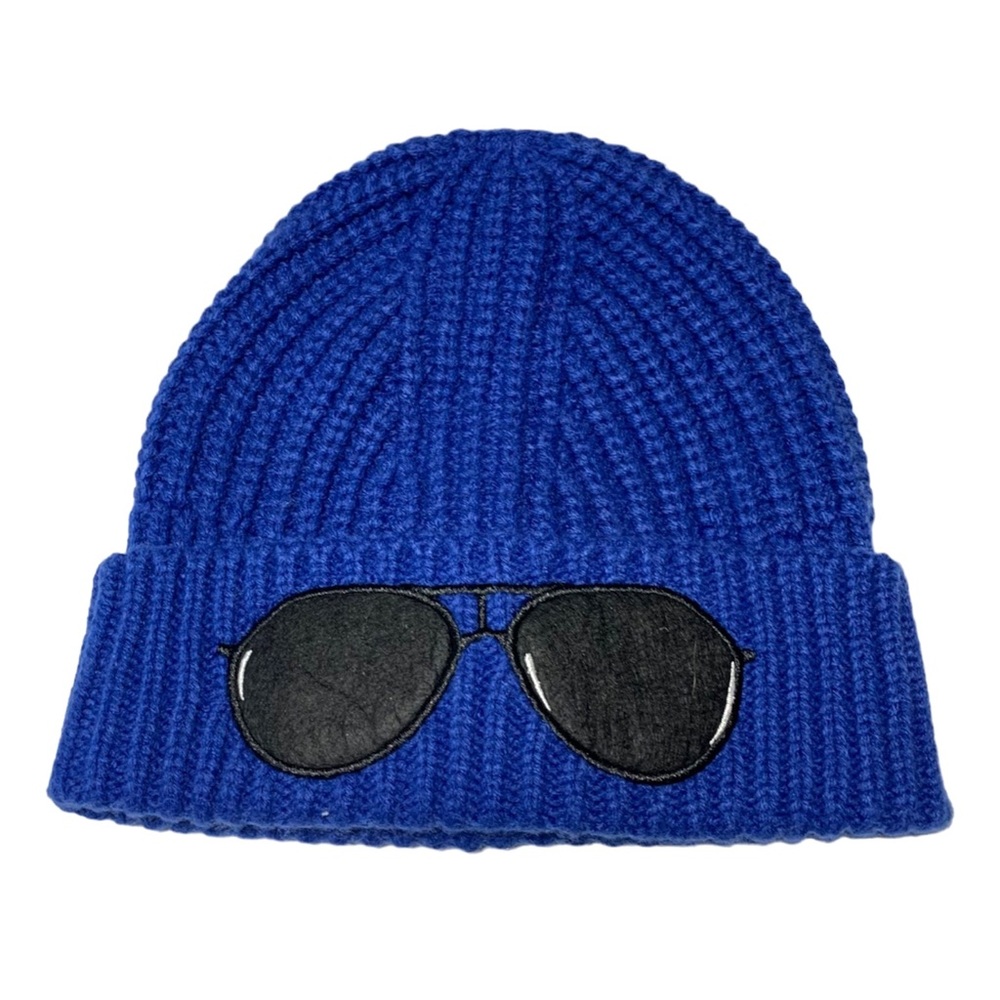 Karl Lagerfeld Blue Beanie with Sunglasses Design